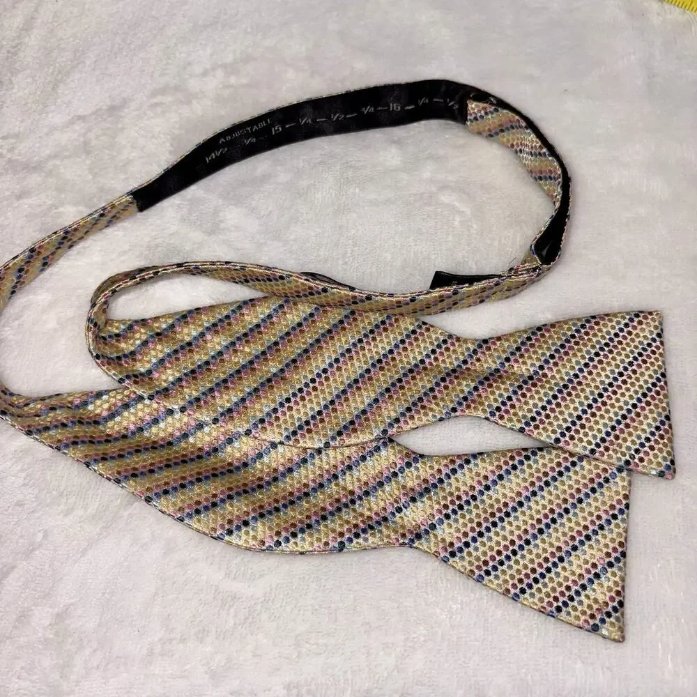 Saddlebred Men's Bow Tie Silk Blend Adjustable Size Formal Event Cocktail Party
